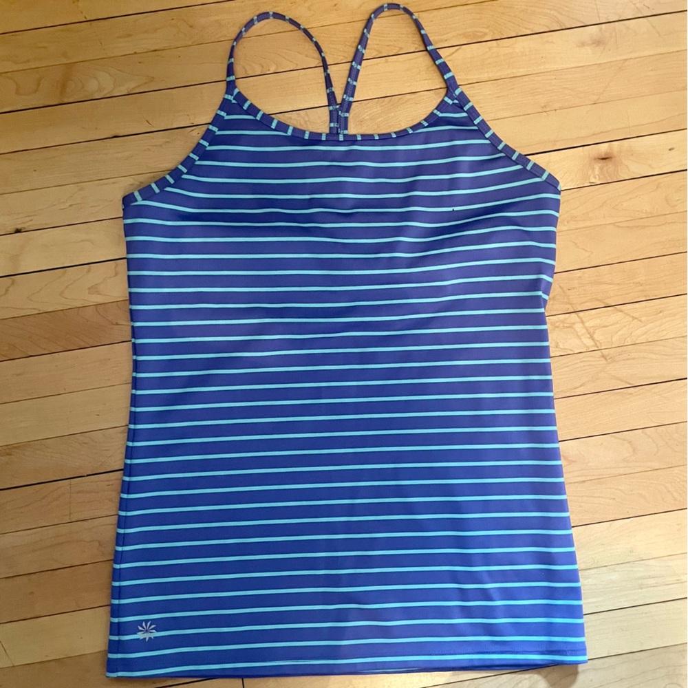Athleta Girl Purple and Turquoise Striped XL/14 Tank Top